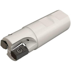 Iscar - 40mm Cut Diam, 16.3mm Max Depth of Cut, 32mm Shank Diam, 110mm OAL, Indexable Square Shoulder Helical End Mill - H490 ANKX 17.. Inserts, Weldon Shank, 90° Lead Angle, Through Coolant, Series Helido - Benchmark Tooling