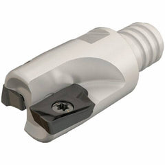 Iscar - 16mm Cut Diam, 10mm Max Depth of Cut, 23mm OAL, Indexable Square Shoulder End Mill - HM90 AP.. 1003.. Inserts, T10 Modular Connection, 90° Lead Angle, Series Heli2000, Multimaster - Benchmark Tooling