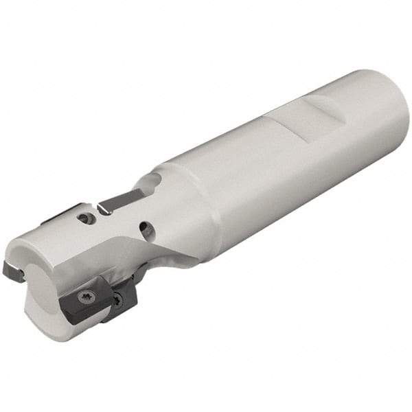 Iscar - 1-1/4" Cut Diam, 1.4" Max Depth of Cut, 1-1/4" Shank Diam, 4.3" OAL, Indexable Square Shoulder End Mill - HP ANK-07.. Inserts, Weldon Shank, 90° Lead Angle, Series Heliplus - Benchmark Tooling