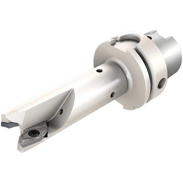 Iscar - 32mm Cut Diam, 15.8mm Max Depth of Cut, Indexable Square Shoulder End Mill - HM90 APCR 1605.. Inserts, HSK63A Taper Shank, 90° Lead Angle, Through Coolant, Series Helialu - Benchmark Tooling