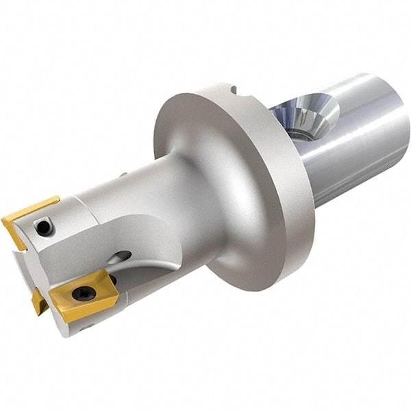 Iscar - 1" Cut Diam, 0.56" Max Depth of Cut, 1.89" OAL, Indexable Square Shoulder End Mill - HM90 ADKT 1505.. Inserts, CF4 Modular Connection, 90° Lead Angle, Through Coolant, Series ClickFit, Heli2000 - Benchmark Tooling