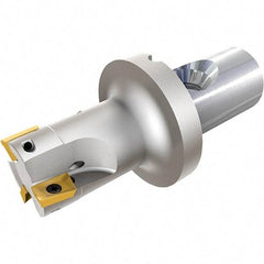 Iscar - 1" Cut Diam, 0.56" Max Depth of Cut, 1.89" OAL, Indexable Square Shoulder End Mill - HM90 ADKT 1505.. Inserts, CF4 Modular Connection, 90° Lead Angle, Through Coolant, Series ClickFit, Heli2000 - Benchmark Tooling