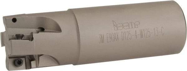 Iscar - 1-1/4" Cut Diam, 1/2" Max Depth of Cut, 1-1/4" Shank Diam, 4" OAL, Indexable Square Shoulder End Mill - 3M AXKT 1304.../2006... Inserts, Weldon Shank, 90° Lead Angle, Through Coolant, Series Mill2000 - Benchmark Tooling