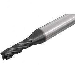 Iscar - 19mm, 32mm LOC, 20mm Shank Diam, 100mm OAL, 4 Flute, Solid Carbide Square End Mill - Single End, TiAlN Finish, Spiral Flute, 30° Helix, Right Hand Cut, Right Hand Flute - Benchmark Tooling