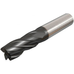 Iscar - 16mm, 40mm LOC, 16mm Shank Diam, 92mm OAL, 4 Flute, Solid Carbide Square End Mill - Single End, TiAlN Finish, Spiral Flute, 30° Helix, Right Hand Cut, Right Hand Flute - Benchmark Tooling