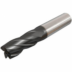 Iscar - 16mm, 32mm LOC, 16mm Shank Diam, 92mm OAL, 4 Flute, Solid Carbide Square End Mill - Single End, Uncoated, Spiral Flute, 30° Helix, Right Hand Cut, Right Hand Flute - Benchmark Tooling