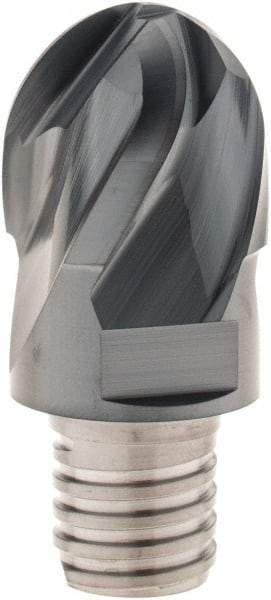 Iscar - MM EB Grade IC908 Carbide Ball Nose Milling Tip Insert - TiAlN Finish, 4 Flutes, 1" Cutting Diam, 0.86" Depth of Cut, 1.45" Extension, 1/2" Cnr Rad, 30° Helix - Benchmark Tooling