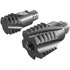 Iscar - MT Grade IC908 Carbide Thread Milling Tip Insert - TiAlN Finish, 4 Flutes, 10mm Cutting Diam, 6mm Depth of Cut, 13.35mm Extension - Benchmark Tooling