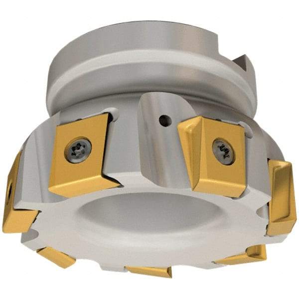Iscar - 12 Inserts, 160mm Cut Diam, 40mm Arbor Diam, 16mm Max Depth of Cut, Indexable Square-Shoulder Face Mill - 0/90° Lead Angle, 63mm High, T490 LN.T 1607 Insert Compatibility, Series Helitang - Benchmark Tooling