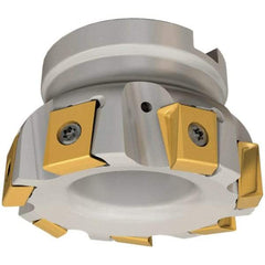 Iscar - 12 Inserts, 160mm Cut Diam, 40mm Arbor Diam, 16mm Max Depth of Cut, Indexable Square-Shoulder Face Mill - 0/90° Lead Angle, 63mm High, T490 LN.T 1607 Insert Compatibility, Series Helitang - Benchmark Tooling