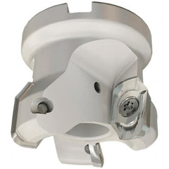 Iscar - 3 Inserts, 2" Cut Diam, 3/4" Arbor Diam, 0.61" Max Depth of Cut, Indexable Square-Shoulder Face Mill - 0/90° Lead Angle, 1-3/4" High, HM90 APCR 1605 Insert Compatibility, Through Coolant, Series Helialu - Benchmark Tooling