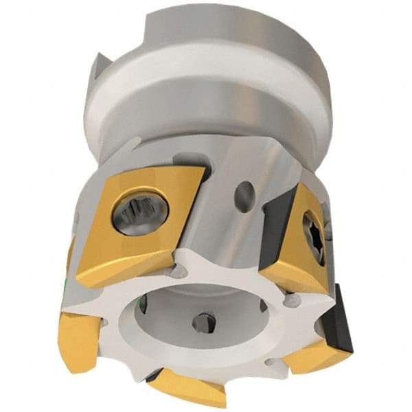 Iscar - 9 Inserts, 63mm Cut Diam, 22mm Arbor Diam, 9mm Max Depth of Cut, Indexable Square-Shoulder Face Mill - 0/90° Lead Angle, 40mm High, T290 LN.T 1004 Insert Compatibility, Through Coolant, Series SumoMill - Benchmark Tooling
