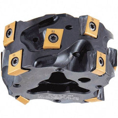 Iscar - 6 Inserts, 50mm Cut Diam, 36mm Max Depth of Cut, Indexable Square-Shoulder Face Mill - 0/90° Lead Angle, T490 LN.. 1306 Insert Compatibility, Through Coolant, Series Helitang - Benchmark Tooling