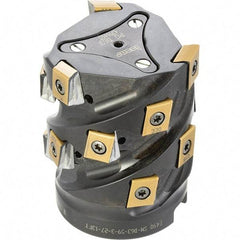 Iscar - 15 Inserts, 63mm Cut Diam, 27mm Arbor Diam, 59mm Max Depth of Cut, Indexable Square-Shoulder Face Mill - 0/90° Lead Angle, 80mm High, T490 LN.. 1306 Insert Compatibility, Through Coolant, Series Helitang - Benchmark Tooling