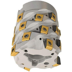 Iscar - 8 Inserts, 50mm Cut Diam, 27mm Arbor Diam, 47mm Max Depth of Cut, Indexable Square-Shoulder Face Mill - 0/90° Lead Angle, 66.5mm High, T490 LN.. 1306 Insert Compatibility, Through Coolant, Series Helitang - Benchmark Tooling