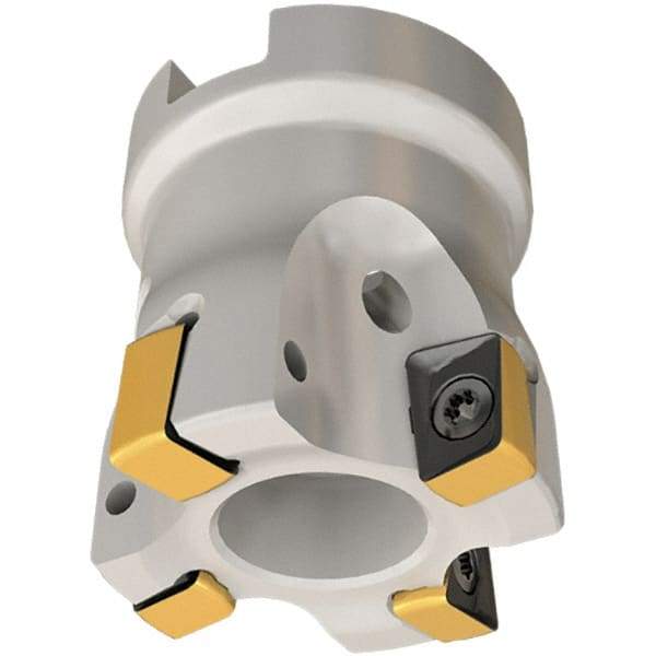 Iscar - 7 Inserts, 50mm Cut Diam, 22mm Arbor Diam, 8mm Max Depth of Cut, Indexable Square-Shoulder Face Mill - 0/90° Lead Angle, 40mm High, H490 AN.X 09 Insert Compatibility, Through Coolant, Series Helido - Benchmark Tooling