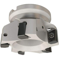 Iscar - 8 Inserts, 160mm Cut Diam, 50.8mm Arbor Diam, 16.3mm Max Depth of Cut, Indexable Square-Shoulder Face Mill - 0/90° Lead Angle, 63mm High, H490 AN.X 17 Insert Compatibility, Series Helido - Benchmark Tooling