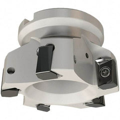 Iscar - 6 Inserts, 63mm Cut Diam, 27mm Arbor Diam, 16.3mm Max Depth of Cut, Indexable Square-Shoulder Face Mill - 0/90° Lead Angle, 50mm High, H490 AN.X 17 Insert Compatibility, Through Coolant, Series Helido - Benchmark Tooling