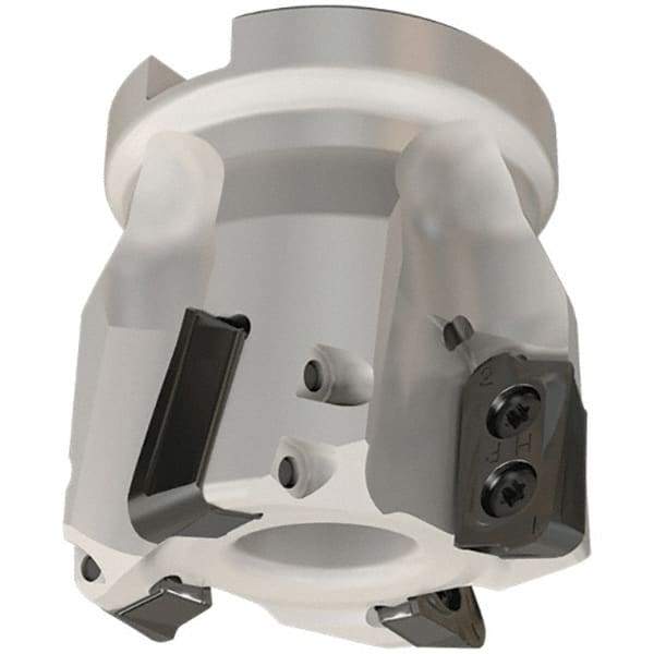 Iscar - 4 Inserts, 50mm Cut Diam, 22mm Arbor Diam, 18mm Max Depth of Cut, Indexable Square-Shoulder Face Mill - 0/90° Lead Angle, 50mm High, HP AD.. 1906 Insert Compatibility, Through Coolant, Series Heliplus - Benchmark Tooling