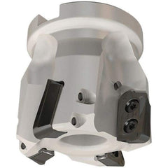 Iscar - 4 Inserts, 50mm Cut Diam, 22mm Arbor Diam, 18mm Max Depth of Cut, Indexable Square-Shoulder Face Mill - 0/90° Lead Angle, 50mm High, HP AD.. 1906 Insert Compatibility, Through Coolant, Series Heliplus - Benchmark Tooling