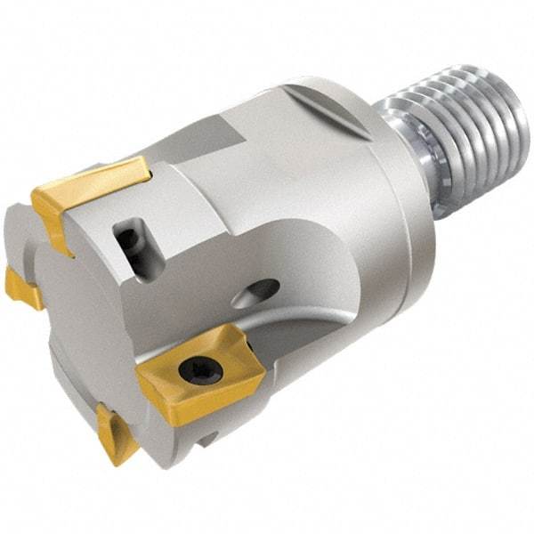 Iscar - 16mm Cut Diam, 10mm Max Depth of Cut, 30mm OAL, Indexable Square Shoulder End Mill - HM90 AP.. 1003.. Inserts, M8 Modular Connection, 90° Lead Angle, Series Heli2000, Multimaster - Benchmark Tooling