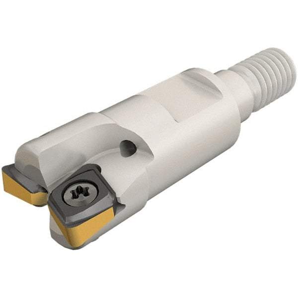 Iscar - 20mm Cut Diam, 4mm Max Depth of Cut, 30mm OAL, Indexable Square Shoulder End Mill - CNHT 0703 Inserts, M10 Modular Connection, 90° Lead Angle, Through Coolant, Series FlexFit, IscarMill - Benchmark Tooling