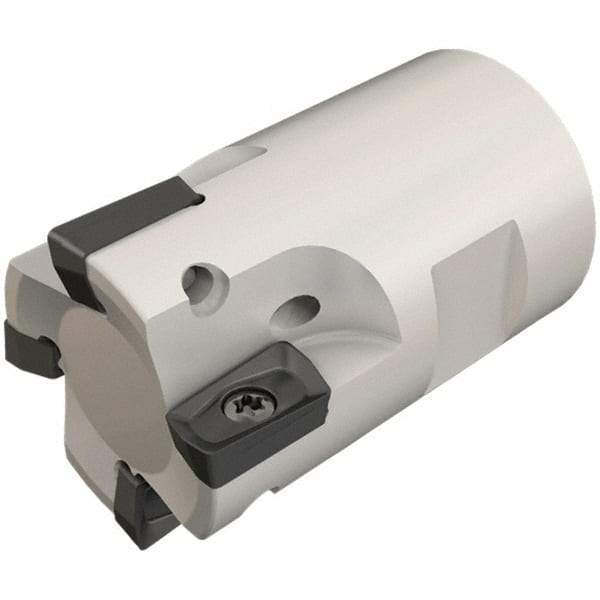 Iscar - 20mm Cut Diam, 7.7mm Max Depth of Cut, 31mm OAL, Indexable Square Shoulder End Mill - HP ANKT 0702.. Inserts, T12 Modular Connection, Through Coolant, Series Heliplus, Shankmaster - Benchmark Tooling