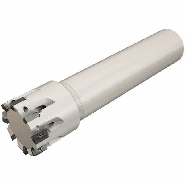 Iscar - 20mm Cut Diam, 7.7mm Max Depth of Cut, 20mm Shank Diam, 110mm OAL, Indexable Square Shoulder End Mill - HP ANKT 0702.. Inserts, Cylindrical Shank, 90° Lead Angle, Through Coolant, Series Heliplus - Benchmark Tooling