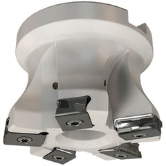 Iscar - 5 Inserts, 66mm Cut Diam, 27mm Arbor Diam, 3mm Max Depth of Cut, Indexable Square-Shoulder Face Mill - 0/90° Lead Angle, 50mm High, HTP LNHT 1006 Insert Compatibility, Through Coolant, Series TangPlunge - Benchmark Tooling