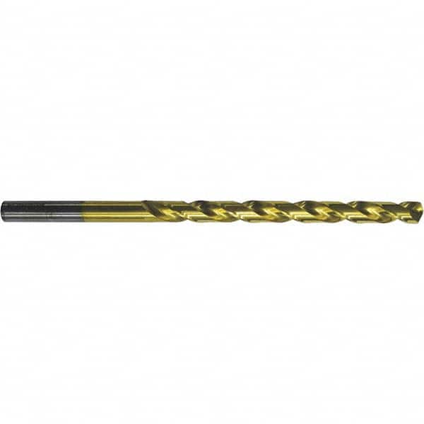 Taper Length Drill Bit: 0.1378″ Dia, 130 ° TiN Finish, RH Cut, Straight Shank, Series 669