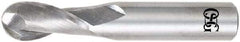 OSG - 16mm Diam, 32mm LOC, 2 Flute Solid Carbide Ball End Mill - Uncoated, Single End, 89mm OAL, 16mm Shank Diam, Spiral Flute - Benchmark Tooling