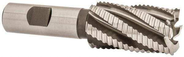 Hertel - 1-1/8" Diam, Coarse Pitch, 2" LOC, 6 Flute Cobalt Roughing Square End Mill - Uncoated, 4-1/4" OAL, 3/4" Shank Diam, Single End, 30° Helix - Benchmark Tooling