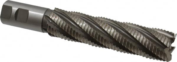 Hertel - 1-1/2" Diam, Coarse Pitch, 6" LOC, 6 Flute Cobalt Roughing Square End Mill - Uncoated, 8-1/2" OAL, 1-1/4" Shank Diam, Single End, 30° Helix - Benchmark Tooling