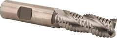 Hertel - 5/8" Diam, Coarse Pitch, 1-5/8" LOC, 3 Flute Cobalt Roughing Square End Mill - Uncoated, 3-3/4" OAL, 5/8" Shank Diam, Single End, Centercutting, 37° Helix - Benchmark Tooling
