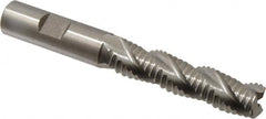 Hertel - 5/8" Diam, Coarse Pitch, 2-1/2" LOC, 3 Flute Cobalt Roughing Square End Mill - Uncoated, 4-5/8" OAL, 5/8" Shank Diam, Single End, Centercutting, 37° Helix - Benchmark Tooling