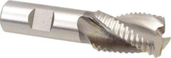 Hertel - 1" Diam, Coarse Pitch, 1-1/2" LOC, 3 Flute Cobalt Roughing Square End Mill - Uncoated, 3-3/4" OAL, 3/4" Shank Diam, Single End, Centercutting, 37° Helix - Benchmark Tooling