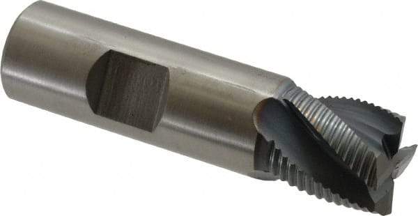 Hertel - 3/4" Diam, Fine Pitch, 3/4" LOC, 4 Flute Cobalt Roughing Square End Mill - TiCN Finish, 2-7/8" OAL, 3/4" Shank Diam, Single End, Centercutting, 30° Helix - Benchmark Tooling
