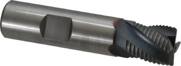 Hertel - 5/8" Diam, Fine Pitch, 5/8" LOC, 4 Flute Cobalt Roughing Square End Mill - TiCN Finish, 2-3/4" OAL, 5/8" Shank Diam, Single End, Centercutting, 30° Helix - Benchmark Tooling
