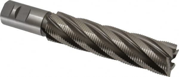 Hertel - 1-1/2" Diam, Fine Pitch, 6" LOC, 6 Flute Cobalt Roughing Square End Mill - Uncoated, 8-1/2" OAL, 1-1/4" Shank Diam, Single End, 30° Helix - Benchmark Tooling