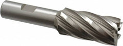 Hertel - 15/16", 1-7/8" LOC, 5/8" Shank Diam, 4" OAL, 6 Flute, High Speed Steel Square End Mill - Single End, Uncoated, Spiral Flute, 30° Helix, Right Hand Cut, Right Hand Flute - Benchmark Tooling