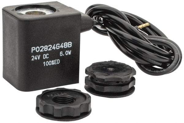 Parker - 24 DC Volt, Class F, Solenoid Coil - 6.0 Watt, IP 65 Enclosure, Use with Parker B Series Viking Valve - Benchmark Tooling