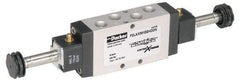 Parker - 1/8" NPT Port, Double Solenoid, 2 Position Valveless Coil, Aluminum Solenoid Valve - Normally Open Through Ports 1 & 2, 232 Max PSI, Buna-N Seal - Benchmark Tooling