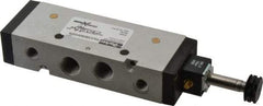 Parker - 3/8" NPT Port, Single Solenoid, 2 Position Valveless Coil, Aluminum Solenoid Valve - Normally Open Through Ports 1 & 2, 232 Max PSI, Buna-N Seal - Benchmark Tooling