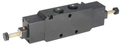 Parker - 3/4" NPT Port, Double Solenoid, 2 Position Valveless Coil, Aluminum Solenoid Valve - Normally Open Through Ports 1 & 2, 145 Max PSI, Buna-N Seal - Benchmark Tooling