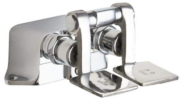 Chicago Faucets - No Spout, Self Closing Cartridges Design, Rough Chrome, Floor Mounted, Floor Mounted Faucet with Short Pedals - Pedal Handle - Benchmark Tooling