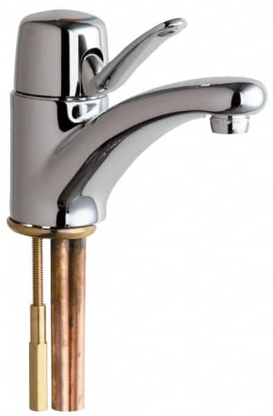 Chicago Faucets - Single Handle, Deck Mounted, Single Hole Bathroom Faucet - Ceramic Mixing Cartridge, No Drain, Integral Spout - Benchmark Tooling