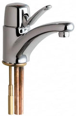 Chicago Faucets - Single Handle, Deck Mounted, Single Hole Bathroom Faucet - Ceramic Mixing Cartridge, No Drain, Integral Spout - Benchmark Tooling