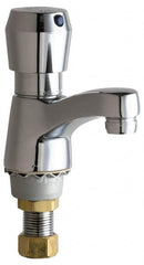 Chicago Faucets - Round Handle, Deck Mounted Bathroom Faucet - One Handle, No Drain, Standard Spout - Benchmark Tooling