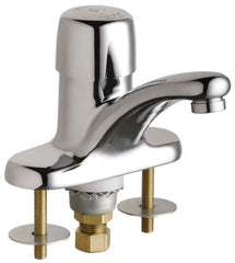 Chicago Faucets - Round Handle, Deck Mounted Bathroom Faucet - One Handle, No Drain, Standard Spout - Benchmark Tooling