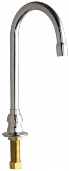 Chicago Faucets - Deck Mounted Bathroom Faucet - Single Supply For Tempered Water, No Drain, Gooseneck Spout - Benchmark Tooling